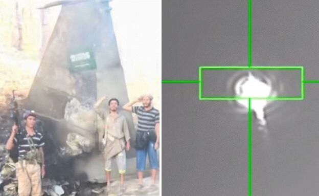 תיעוד הפלת המטוס הסעודי (צילום: רשתות חברתיות לפי סעיף 27 א')