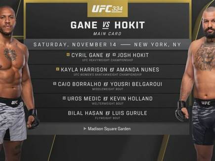 הקארד המלא של UFC 334 הקארד המלא של UFC 334