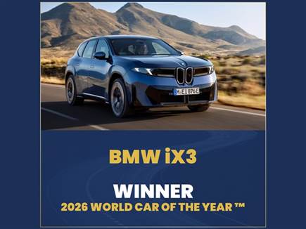 הזוכה ב-2026: ב.מ.וו iX3. האם ב.מ.וו תקטוף את התואר גם השנה עם ה-i הזוכה ב-2026: ב.מ.וו iX3. האם ב.מ.וו תקטוף את התואר גם השנה עם ה-i