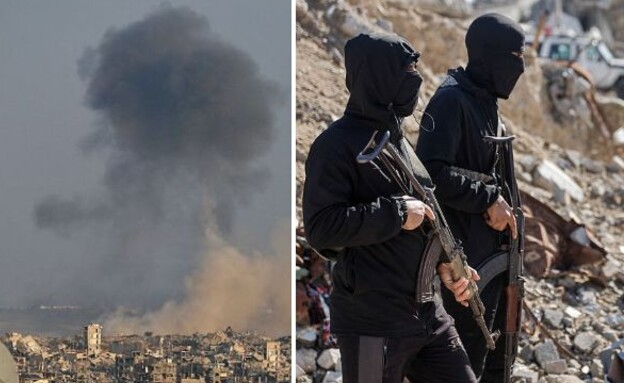 המחבלים בשטח (צילום: Omar AL-QATTAA / AFP via Getty Images)