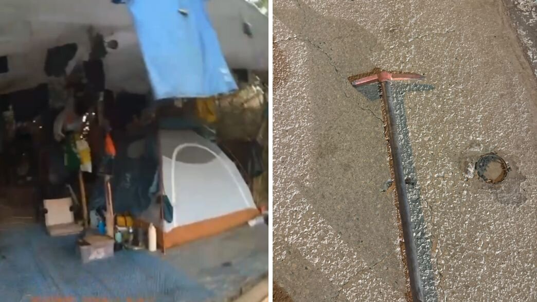 הגרזן והמתחם שבו לן החשוד בכנרת הגרזן והמתחם שבו לן החשוד בכנרת