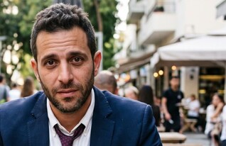 בר יושב בבית קפה (AI: mako)