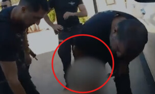 מעצר החשוד  (צילום: דוברות המשטרה)