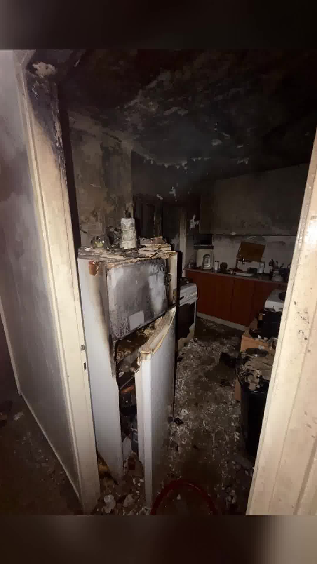 המטבח נשרף: לוחמי האש פעלו בשריפה בדירה בעיר אשדוד, וחילצו כלב וחתול