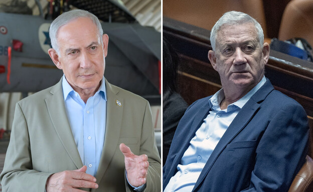 בני גנץ ובנימין נתניהו (צילום: יונתן זינדל, מעיין טואף, פלאש90, לע"מ)