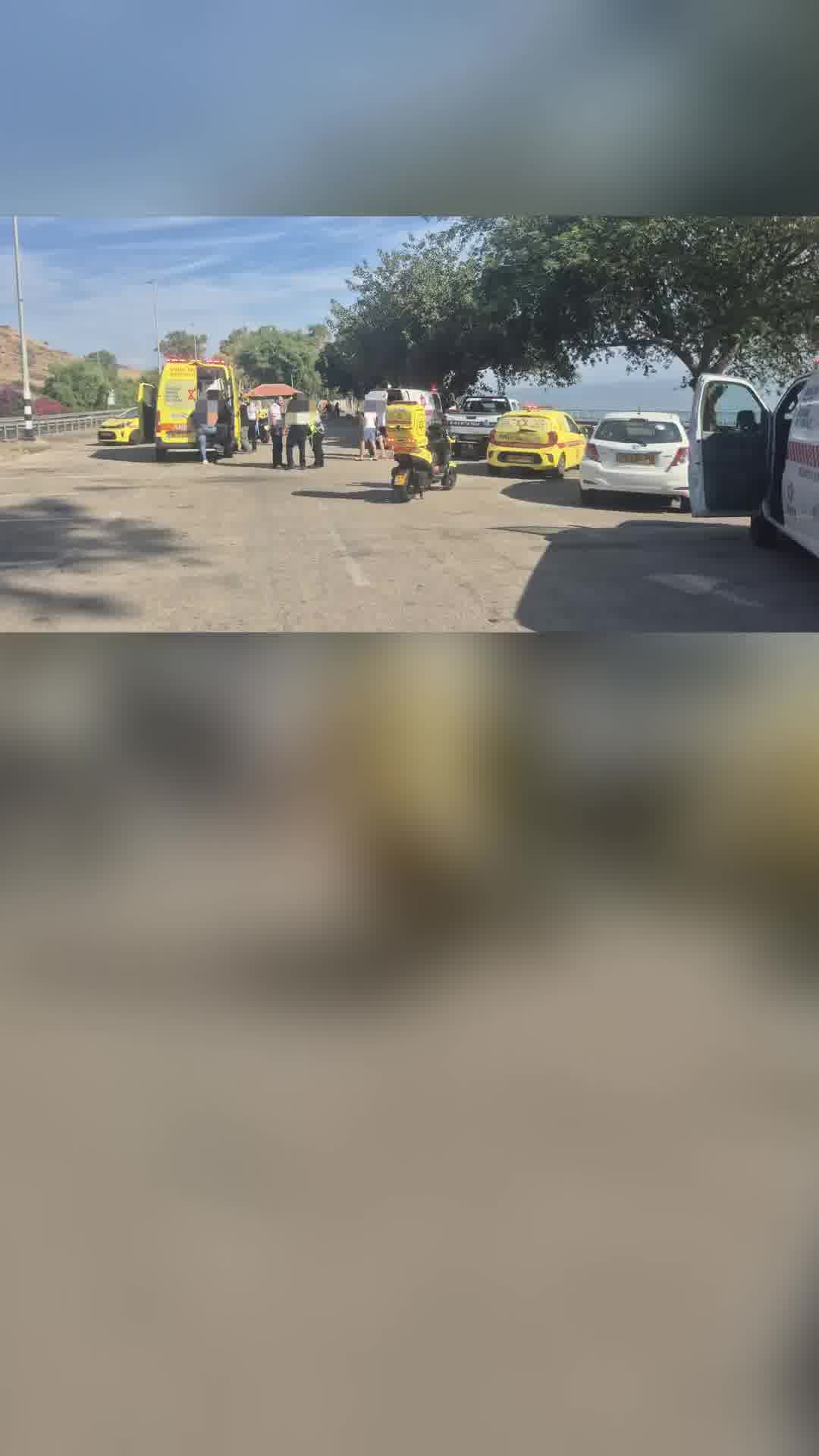 חוף צינברי בטבריה: ארבעה נפגעים פונו במצב בינוני וקל לאחר פיצוץ גזייה
