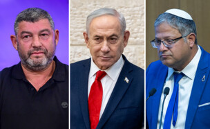איתמר בן גביר, בנימין נתניהו, עופר וינטר (צילום: יונתן זינדל, חיים גולדברג, אבשלום ששוני, פלאש 90)