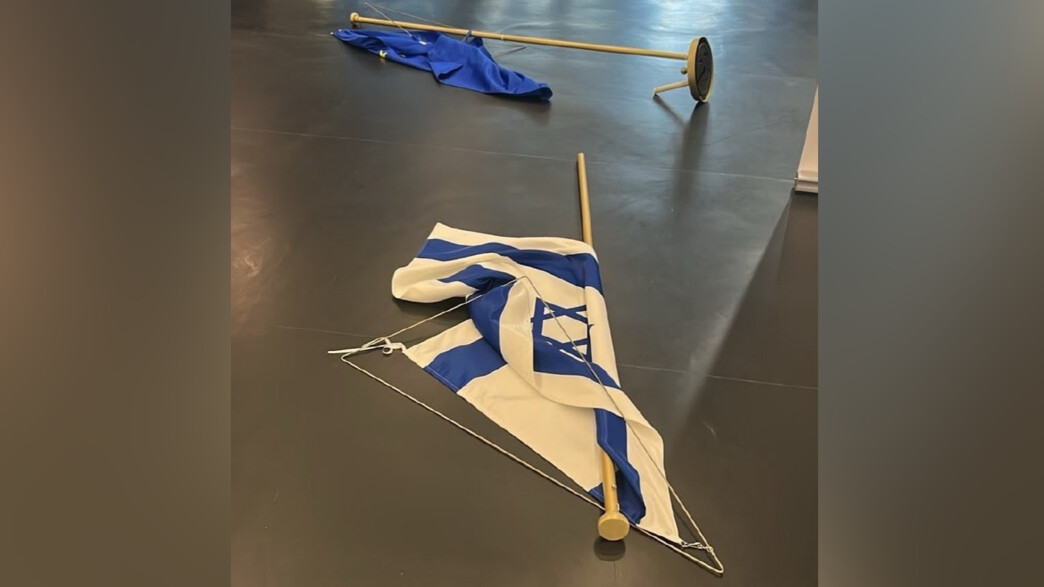 רימא חסן הפילה את דגלי ישראל והאיחוד האירופי רימא חסן הפילה את דגלי ישראל והאיחוד האירופי