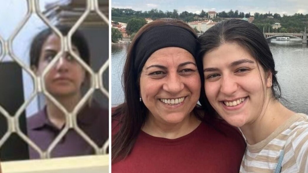 מימין: מלי וליאל יהלומי, משמאל: העצורה האיראנית בנ