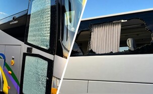הנזק לאוטובוסים (צילום: דוברות המשטרה)
