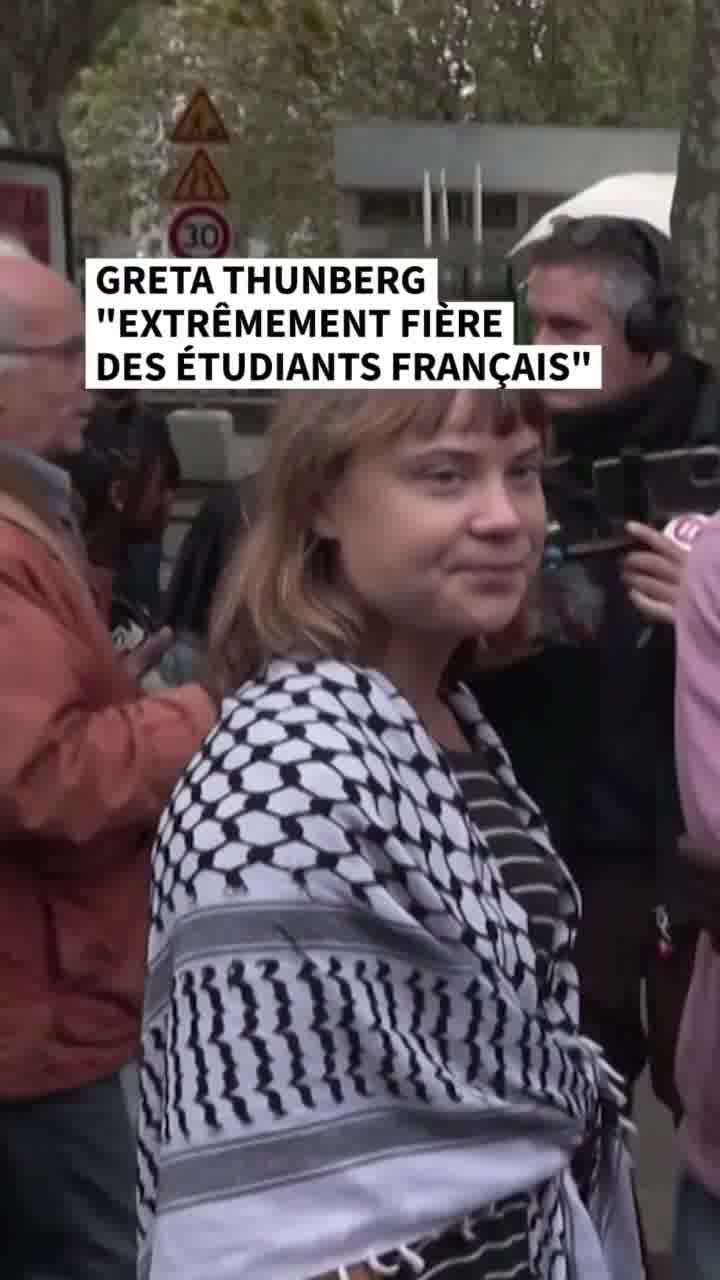 עוד פעם זאתי: גרטה תונברג נצפתה במחאת התלמידים בצרפת