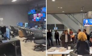 פשיטת המשטרה הטורקית על ערוץ Halk TV (צילום: Sözcü, מתוך X (טוויטר לשעבר))