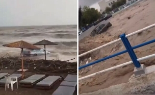 מזג אוויר חריג ביוון (צילום: צילום מסך)