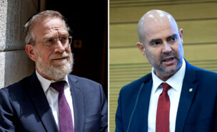 אמיר אוחנה ויצחק פינדרוס (צילום: יונתן זינדל, פלאש90)