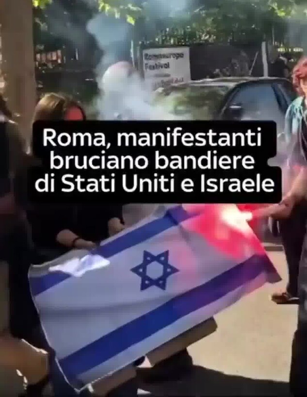 בלב רומא: דגלי ישראל וארה"ב הועלו באש