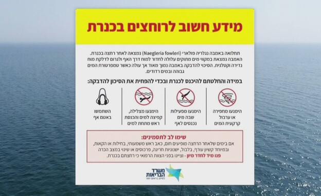 שלט המידע לרוחצים בכנרת שלט המידע לרוחצים בכנרת