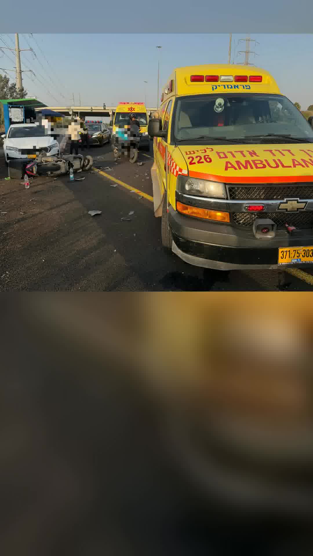 בן 19 נפצע בינוני בתאונת דרכים ליד אשדוד