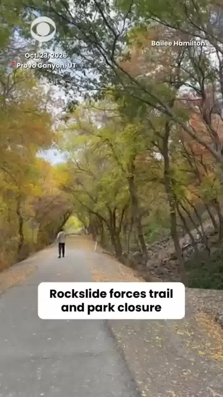 מפולת סלעים סמוך למפלי בריידל וייל בקניון פרובו שבמדינת יוטה, ארה"ב
