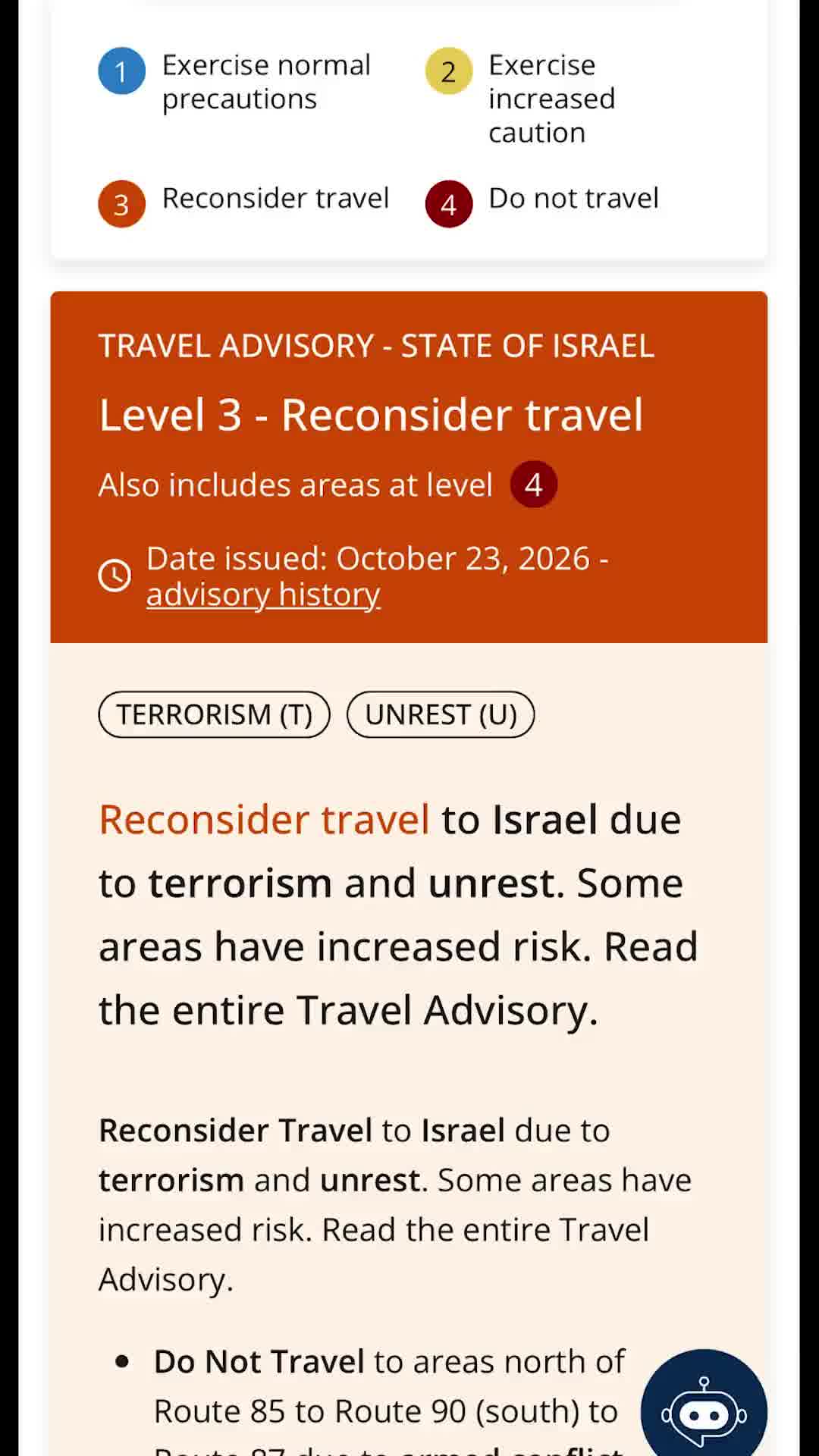 ארצות הברית מעדכנת את אזהרת המסע לישראל: חשש מפיגועים ומהסלמה של מתקפות החות’ים