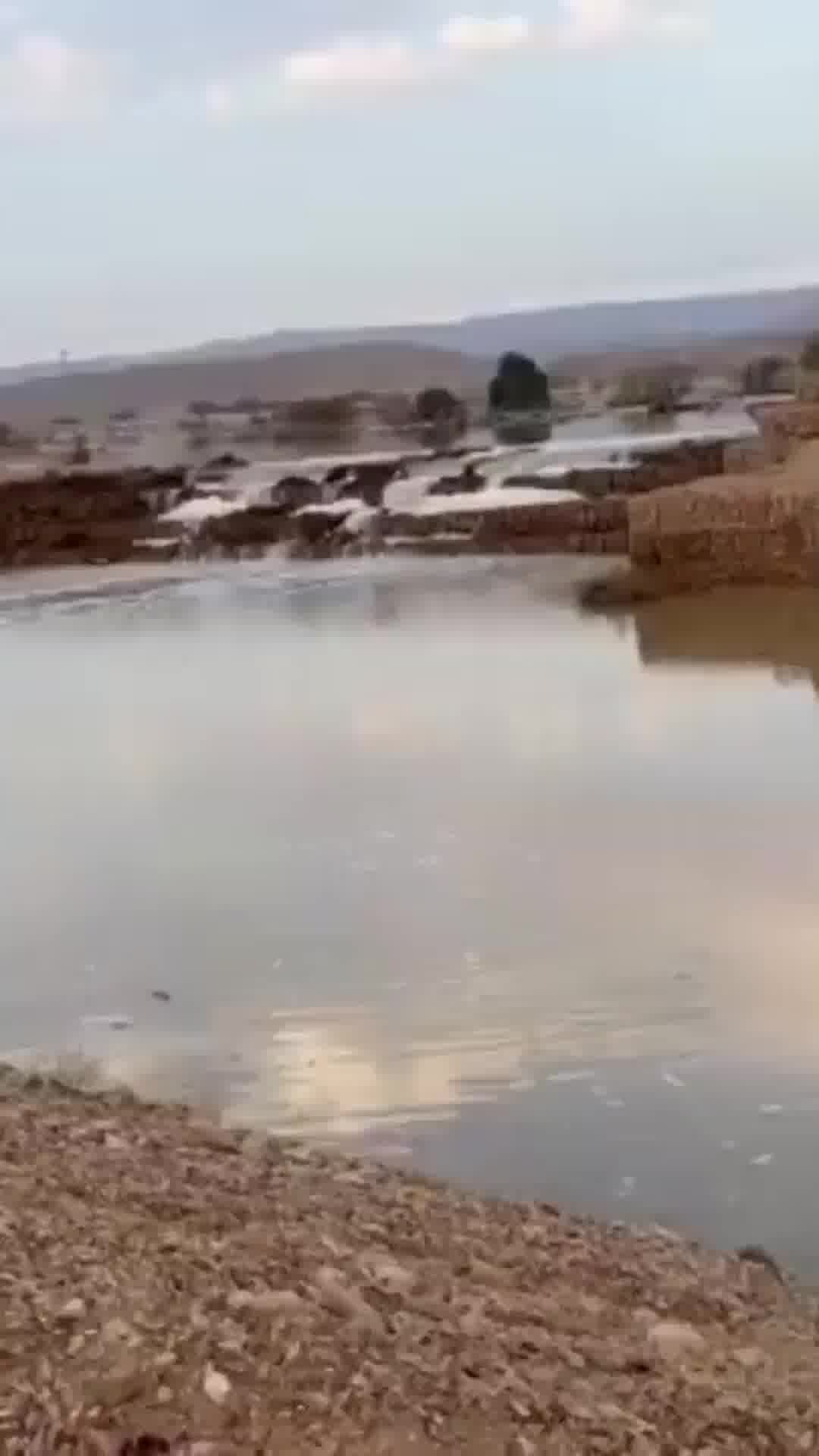 נחל נקרות בשיאו לאחר הגשמים שירדו אתמול ובמהלך הלילה
